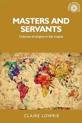 Book cover: "Masters and Servants" with a colorful world map background.