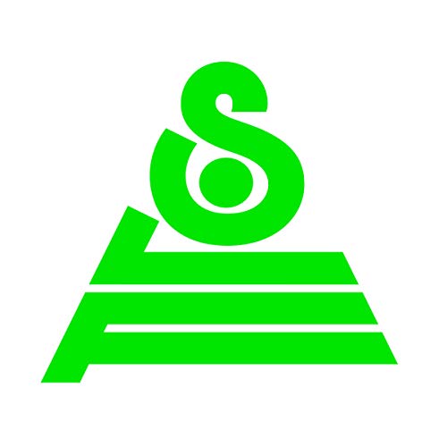 Green stylized letter "S" over stacked lines, album artwork.