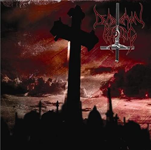 CD cover with a dark, fiery landscape and a cross silhouette.