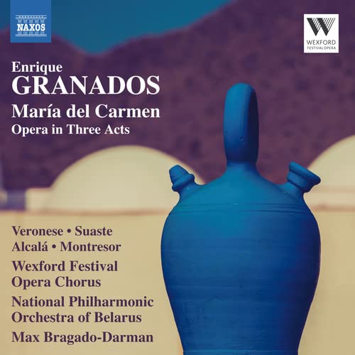 CD cover for Enrique Granados’ “María del Carmen” opera, featuring a blue vase.