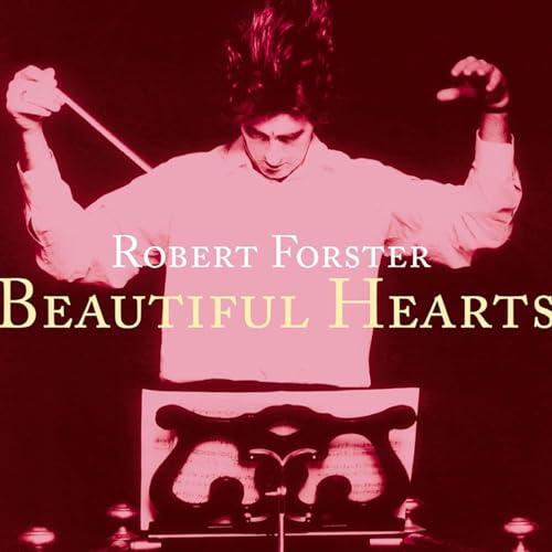 Robert Forster album cover, conductor with orchestra, red background.