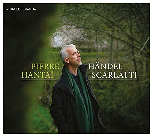 CD cover featuring portrait of Pierre Hantai with “Händel Scarlatti” text.