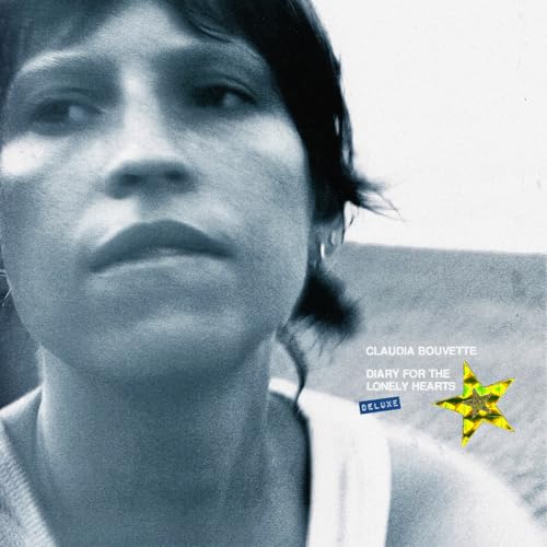 Close-up of a woman’s face with album title and yellow star graphic.