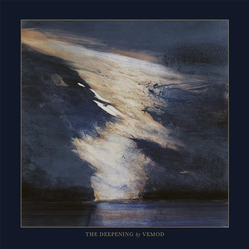 Abstract watercolor painting of a dark landscape, album cover for Vemod’s “The Deepening.”