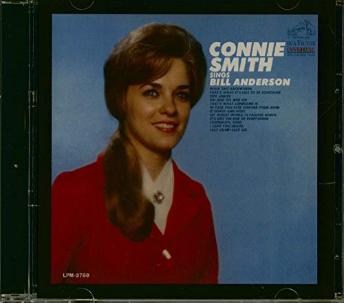 CD cover featuring Connie Smith’s portrait and song list, blue background.