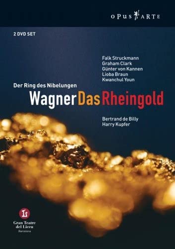 Das Rheingold" DVD cover featuring gold nuggets and cast names.