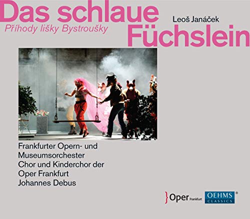 CD cover for Janáček’s “Cunning Little Vixen” opera, stage scene depicted.