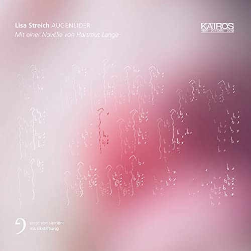 CD cover for "Augenlider" by Lisa Streich, abstract musical notation design.