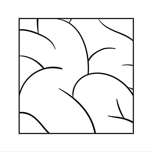 Black and white abstract vinyl record cover with curved lines.