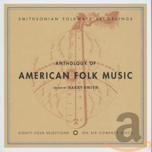 CD cover for "Anthology of American Folk Music" with guitar illustration.