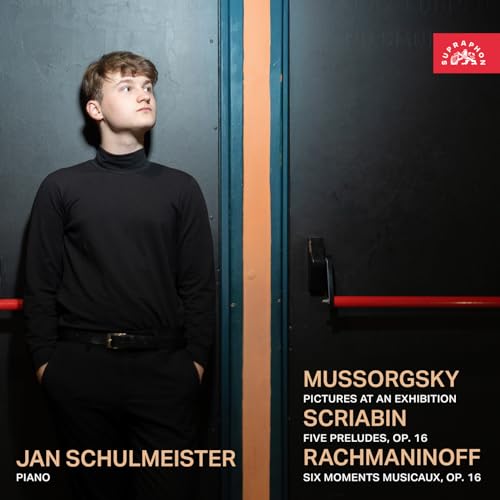 CD cover featuring pianist Jan Schulmeister, black background, text details.