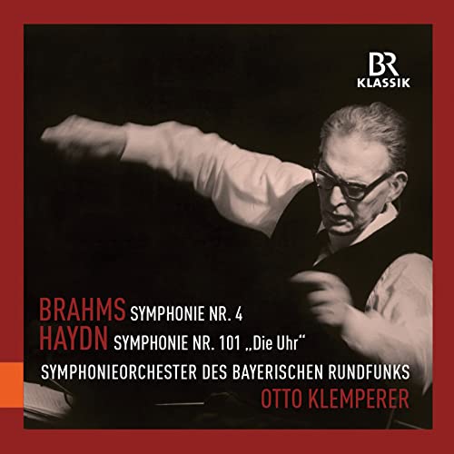 Otto Klemperer conducting, album cover for Haydn and Brahms CD.