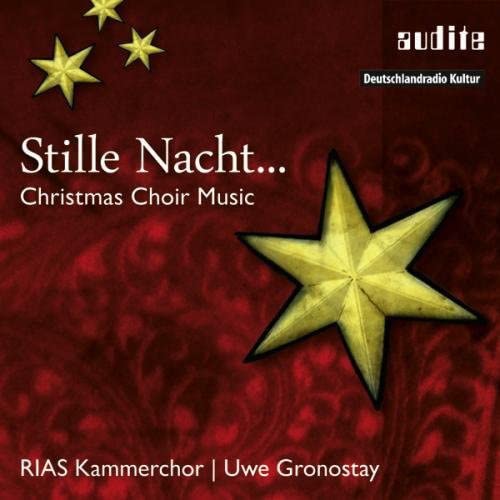 CD cover for “Stille Nacht” Christmas choir music with gold stars.