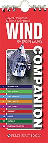 Red spiral-bound book titled "Wind Companion for Racing Sailors" with a sailboat image.