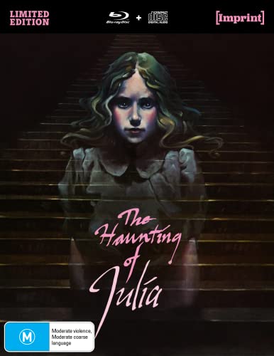 Blu-ray cover for "The Haunting of Julia" featuring a woman’s painted portrait.