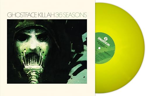 Ghostface Killah album cover and bright yellow vinyl record shown.