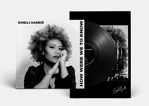 Emeli Sandé album cover and vinyl record, black and white portrait.