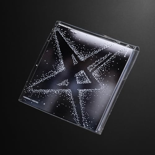 CD case with a starburst pattern made of small white dots.