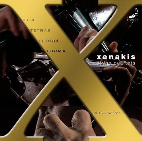 CD cover for Xenakis string quartets performed by the Jack Quartet.