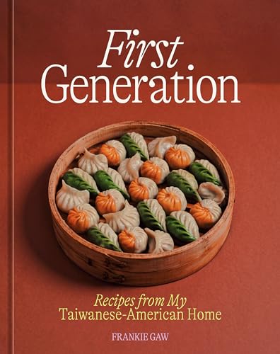 Cookbook cover with dumplings and title “First Generation: Recipes…”