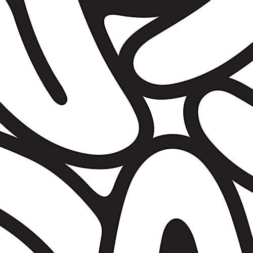 Black abstract lines and shapes on a white background.