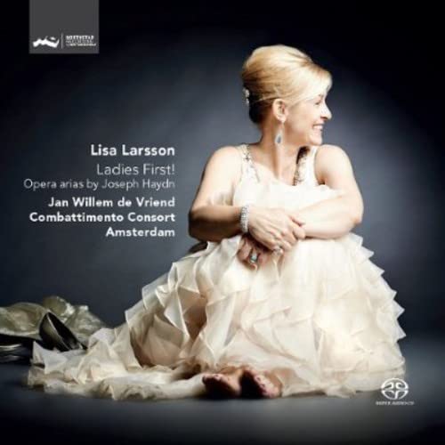 CD cover: Lisa Larsson in a white gown, smiling, with text details.