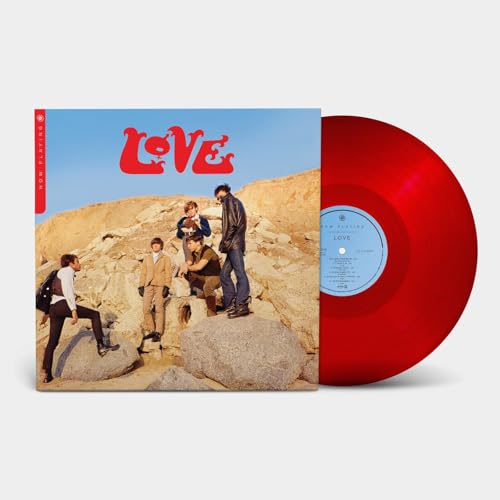 Love - Now Playing" vinyl record with band photo and red disc.