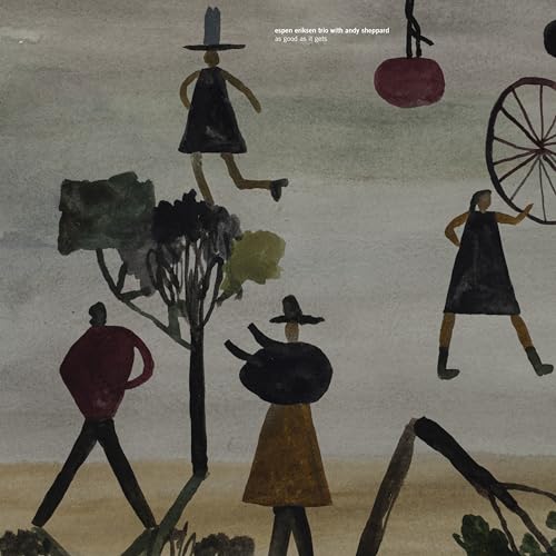 CD cover with abstract watercolor painting of figures and landscape.