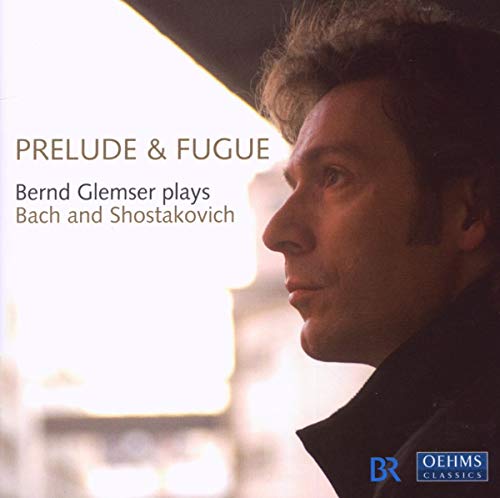 CD cover featuring a portrait of pianist Bernd Glemser, Bach & Shostakovich.