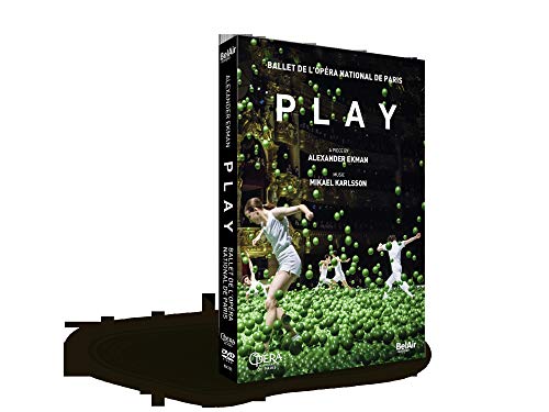DVD cover for “Play” featuring dancers amidst green spheres.
