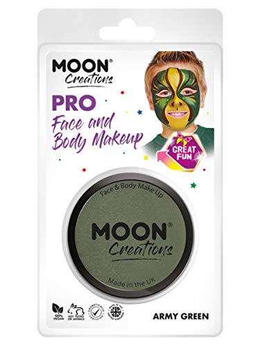 Moon Creations Pro Face Paint Cake Pot Army Green