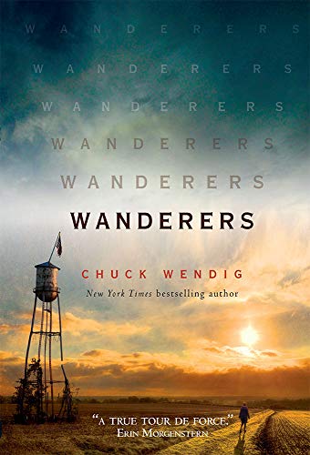 Book cover: rural landscape with water tower, sunset, and lone figure.