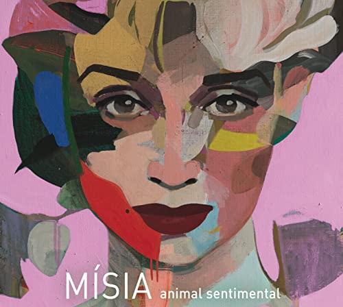 CD cover for Mísia’s “Animal Sentimental” featuring abstract portrait art.
