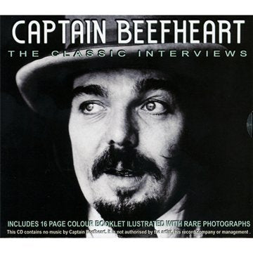 Black and white portrait of Captain Beefheart, with CD title text.