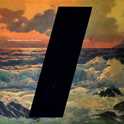 Album cover for "Lux Perpetua" by Xopher Davidson, seascape with black stripe.