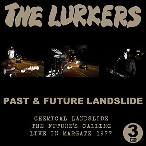CD cover for The Lurkers’ “Past & Future Landslide” with band imagery.