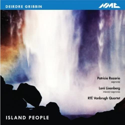 CD cover for "Island People" with blurred waterfall imagery and text.