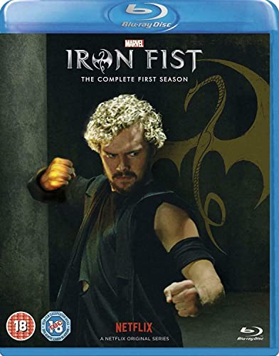 Blu-ray cover for Marvel’s Iron Fist Season 1 featuring Finn Jones.