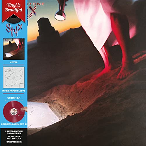 Album cover for “Cornerstone” by Styx, featuring a desert landscape.