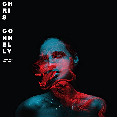 CD cover: person with canine and serpentine features, red and blue tones.