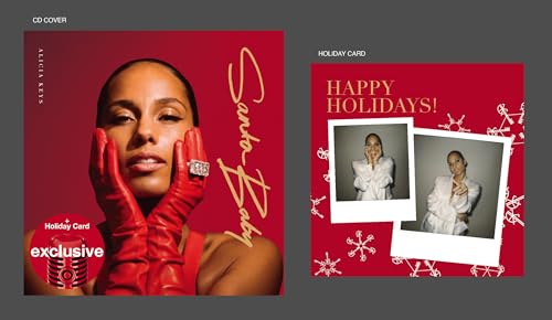 Alicia Keys CD cover featuring her in red gloves, holiday themed.