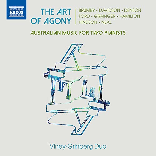 CD cover: abstract blue line drawing of two pianos, text details.