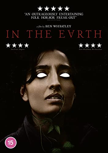 DVD cover for “In The Earth” featuring a woman with plant-covered face.