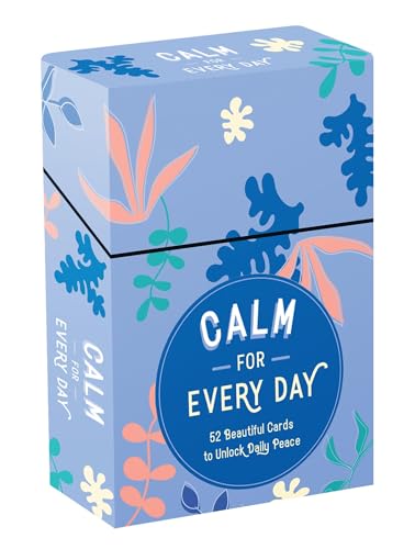 Blue card deck with floral designs and the title “Calm for Every Day”.