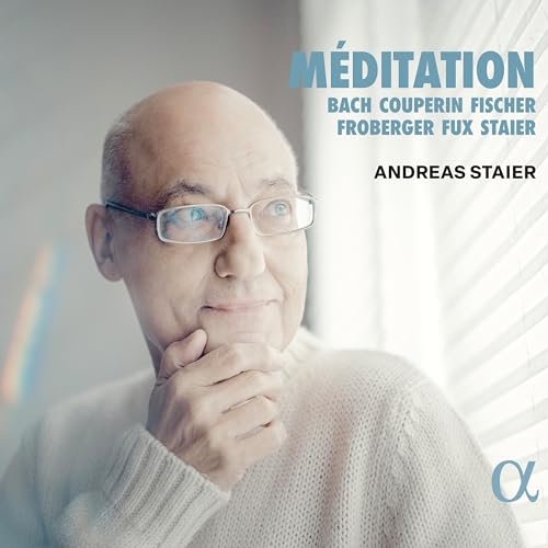 CD cover featuring portrait of Andreas Staier, a man with glasses.