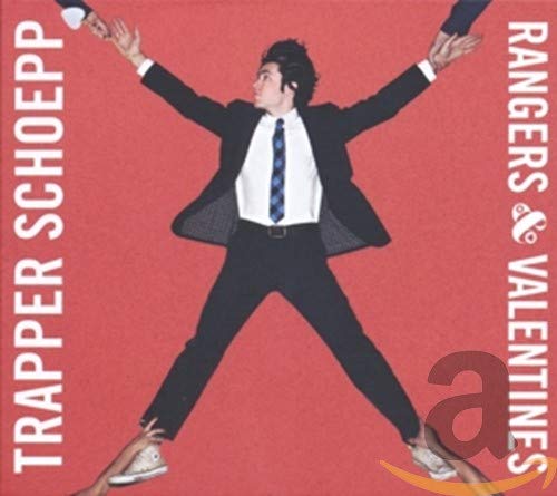 Red album cover featuring a man in a suit with arms outstretched.