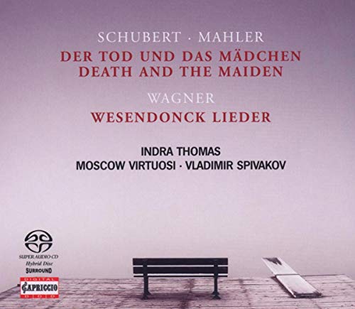 CD cover with a park bench and coffin on a pale purple background.