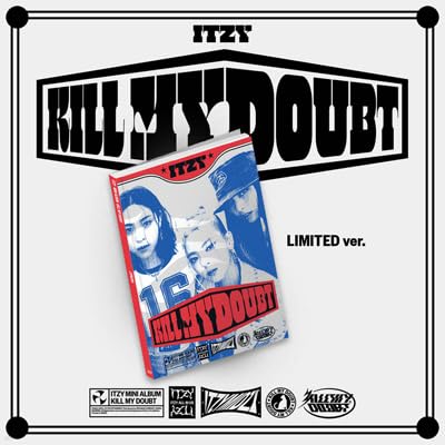 Itzy “Kill My Doubt” CD album cover with members and bold text.