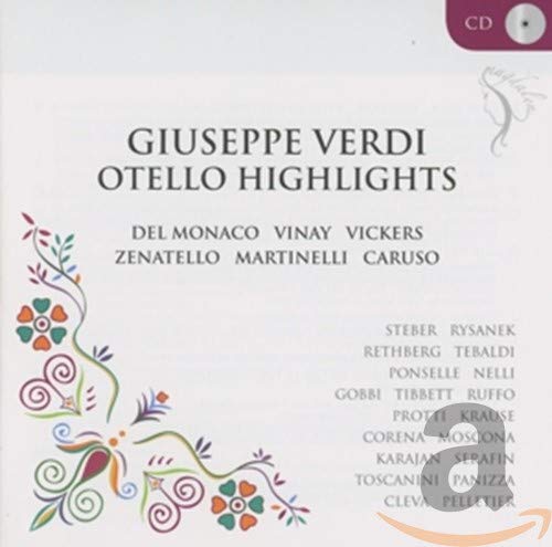 CD cover for Giuseppe Verdi’s “Otello - Highlights” with singer names.