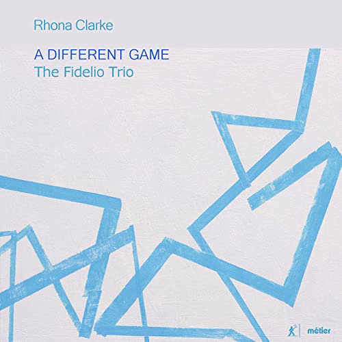 CD cover for “A Different Game” by The Fidelio Trio, abstract blue lines.